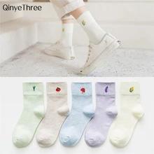 Nowych kobiet lato koreański styl środkowe rurki skarpety dziewczyny sox warzyw grzyb pomidor kukurydzy bakłażan sztuki śmieszne sokken dropship(China)