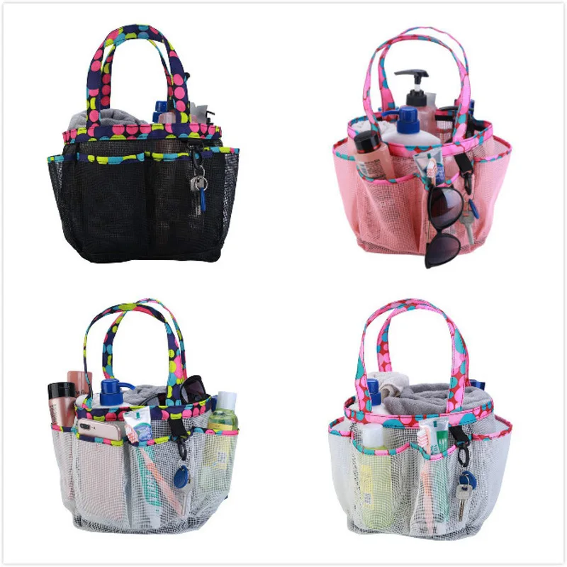 

New Portable Travel Outdoor Bag Women Cosmetic Organizer Mesh Net Makeup Bags Large Capacity Handbag Sundries Travel Home Bag
