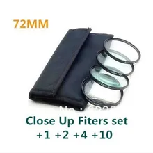 4 шт. 58 62 67 77 72 82 мм крупным планом Макро+ 1+ 2+ 4+ 10 SLR объектив фильтр комплект для Nikon Canon DSLR камеры