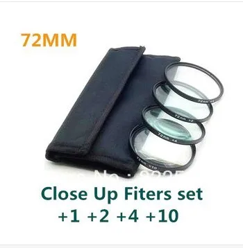 Best Price 4 pcs 58 62 67 77 72 82mm Close up Macro +1 +2 +4 +10 SLR Lens Filter Kit Set For Nikon Canon DSLR Camera 