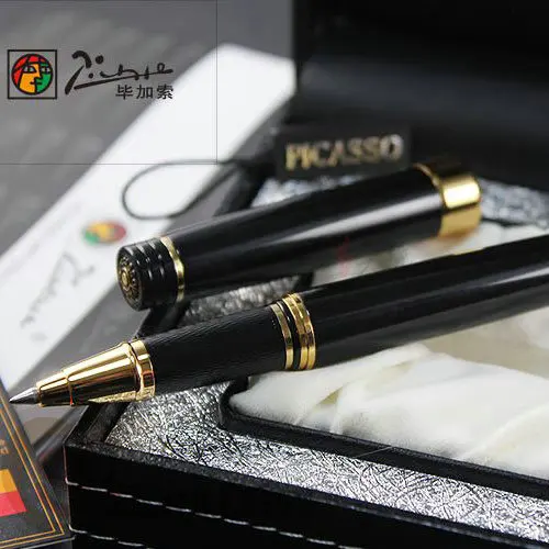 Ручка роллер Пикассо 917 черная и золотая ручка с римскими мотивами|roller ball pen|ball penpen
