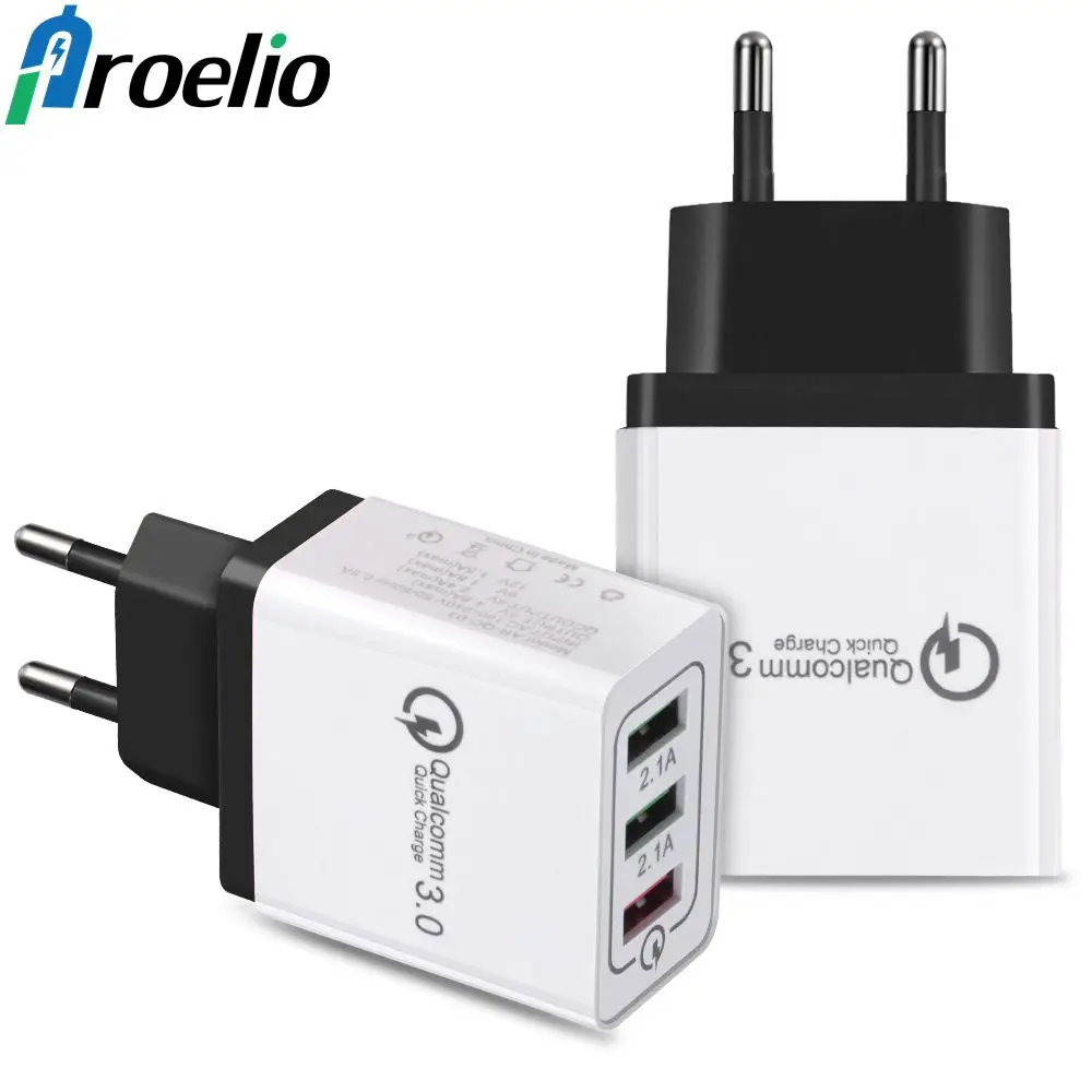 3 Ports Quick Charge 3.0 USB Charger Power Adapter for