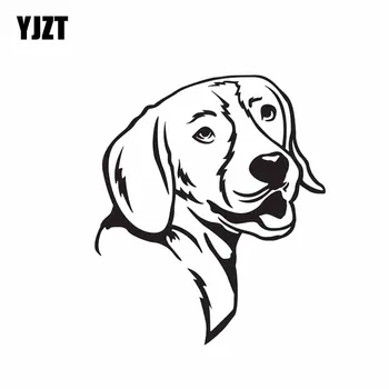

YJZT 12.6CM*14.7CM Beagle Dog Vinyl Decoration Bumper Window Car Sticker Black/Silver C2-3306