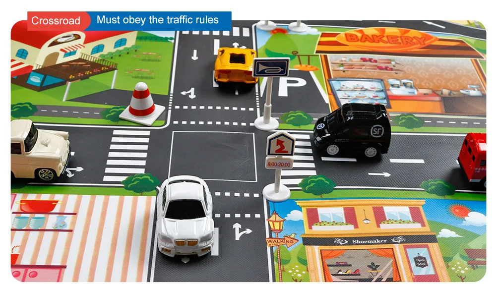 130*100cm Children's Traffic Car Play Pad Parking scene big map kids play maps Parent child toys boy girl kids toy game mat map