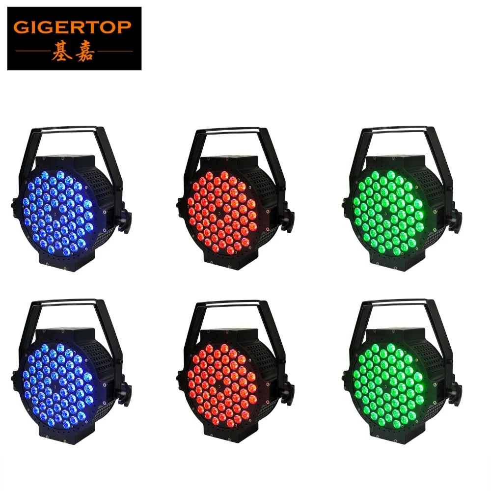 

Freeshipping 6pcs/lot 54 x 3W LED RGB DJ equipment Par Light For Disco Home bar stage par light 110V-240V DMX 7 channels