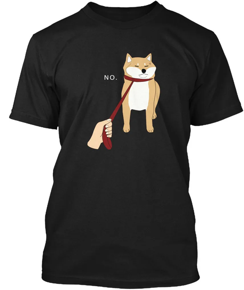 

Cotton T Shirts Classical Men's O Neck Cute Shiba Inu Nope Doge Meme Short Sleeve Fashion 2019 Bodybuilding Tee Shirts