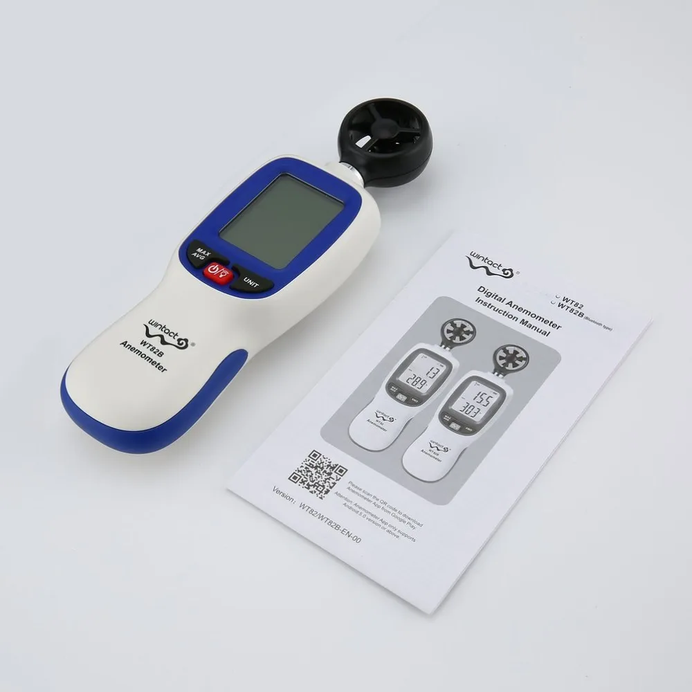 WINTACT WT82B Digital Bluetooth Anemometer Thermometer Mini Wind Air Speed Velocity Gauge Meter Windmeter Temperature Tester | Инструменты