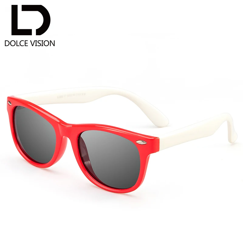 Dolce vision HD поляризованные детские солнцезащитные очки из ацетатного волокна мягкая гибкая рама заклепочные оттенки очки детские брендовые дизайнерские солнцезащитные очки UV400 - Цвет линз: 005