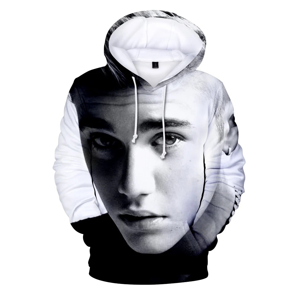 Justin Bieber 3D Character Print Hoodies Spring Autumn Wild Fashion Men Hoodies Hip Hop Hoodies Women Fans Clothes