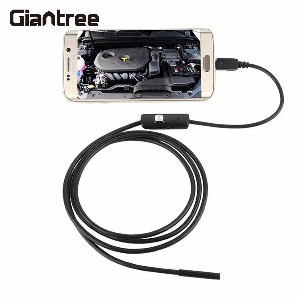 Giantree 2 м 7 мм USB бороскоп Android эндоскоп инспекционная светодиодный трубки видео IP67 Камера Сфера OTG USB Endoscoop Камера бороскоп