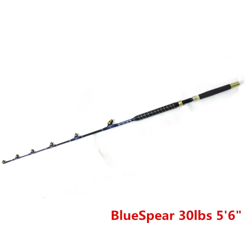 Рыболовная удочка для лодки BlueSpear 30lbs 50lbs 5'" кожаная Передняя рукоятка нейлоновая ягодица 168 см большая игровая Удочка с 5+ 1 направляющая Троллинг удочка s