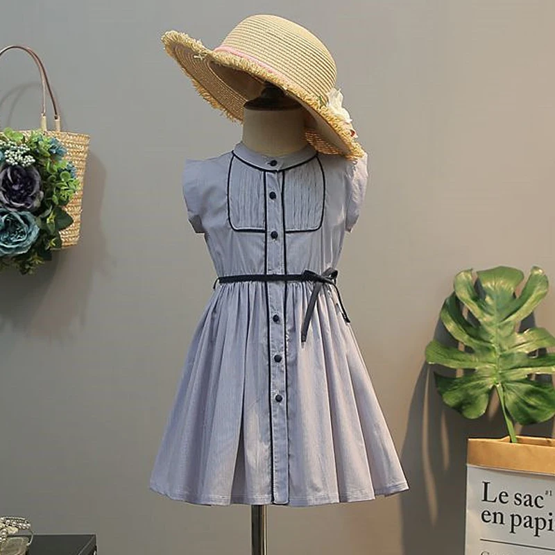 

Hurave Baby Girl Dress Striped Princess Fashion Dresses Children Summer Clothing for Kids