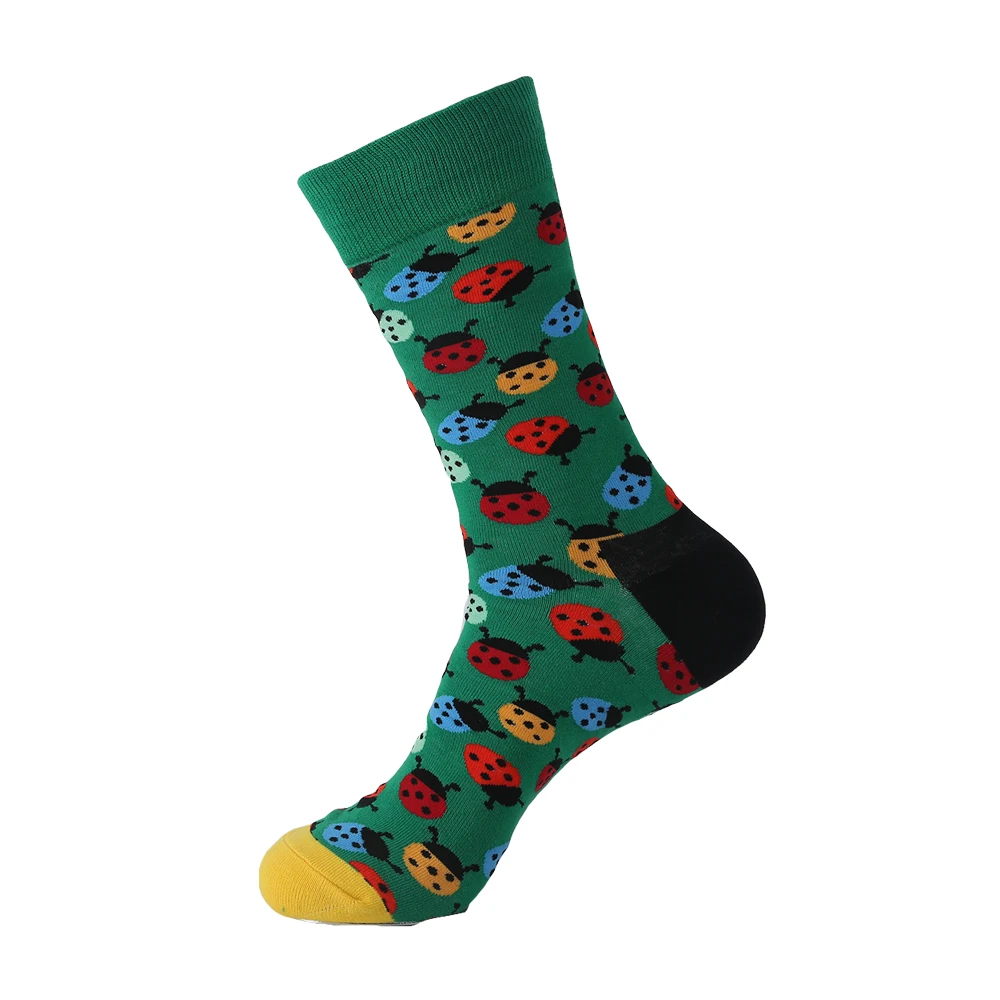 VPM счастье хлопок крутые мужские носки Харадзюку хип-хоп мультфильм пиво динозавр лиса забавная Новинка Повседневная одежда носки, подарок на Рождество