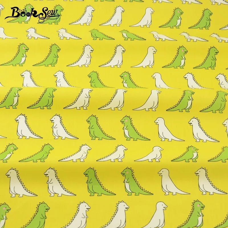 Booksew Lovely Dinosaur Pattern Meter Fabric For Sewing Yellow 100% Cotton Twill Fabric Bedding Set Dolls Art Work Quilting Booksew Lovely Dinosaur Pattern Meter Fabric For Sewing Yellow 100% Cotton Twill Fabric Bedding Set Dolls Art Work Quilting