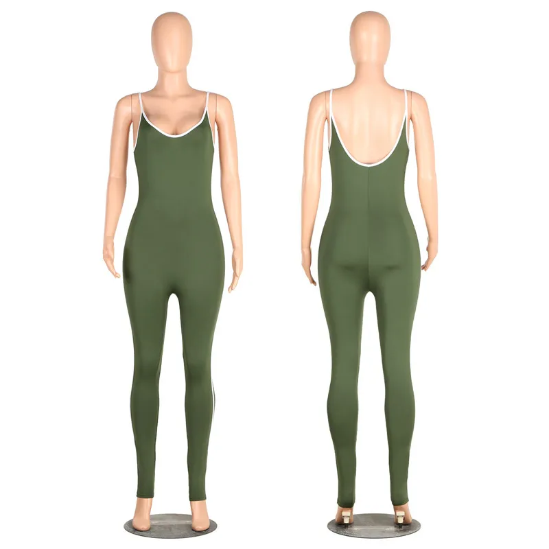 Женский слитный комбинезон на бретелях спагетти с открытой спиной 2020|rompers womens