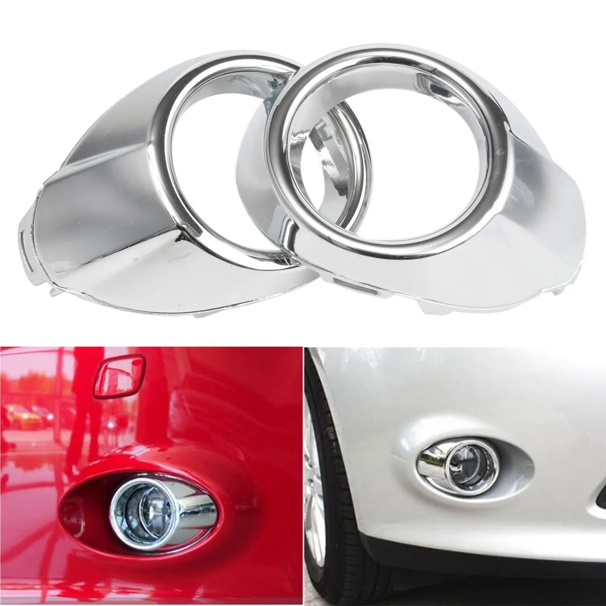 Prix pour 2 Pcs Chrome Antibrouillard Avant Lumière Couvercle De La Lampe Bezels Garniture Pour Ford/Focus 2012-2014 Prix pour 2 Pcs Chrome Antibrouillard Avant Lumière Couvercle De La Lampe Bezels Garniture Pour Ford/Focus 2012-2014