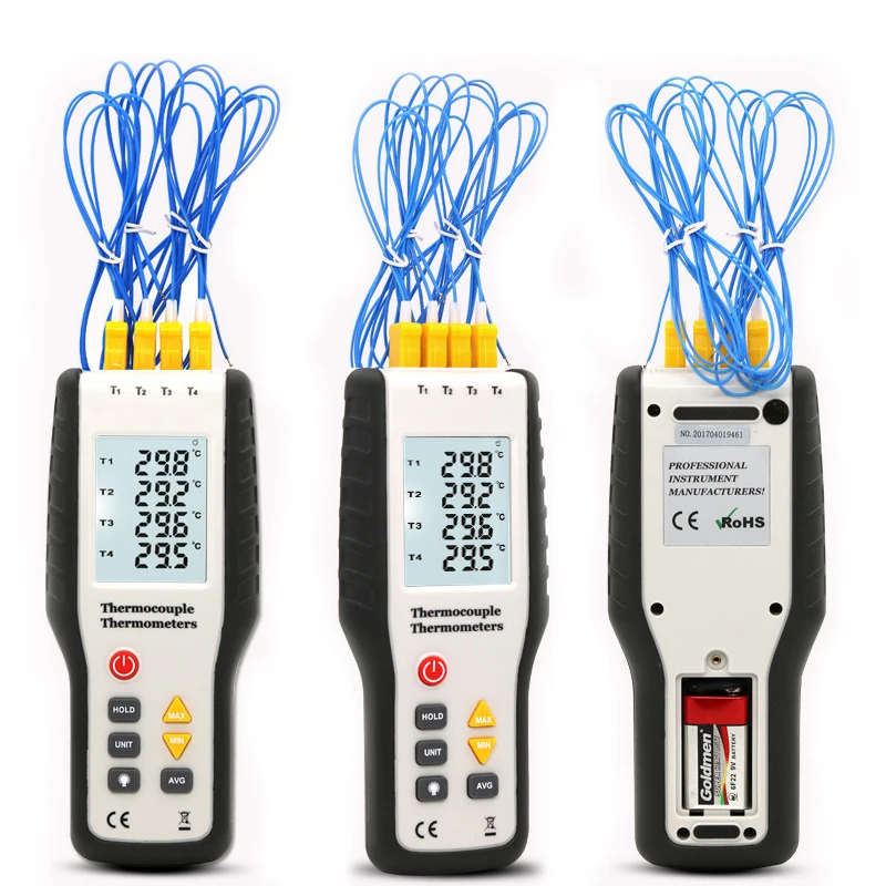 HT9815 четырехканальный цифровой контактный термометр для аквариума термопары
