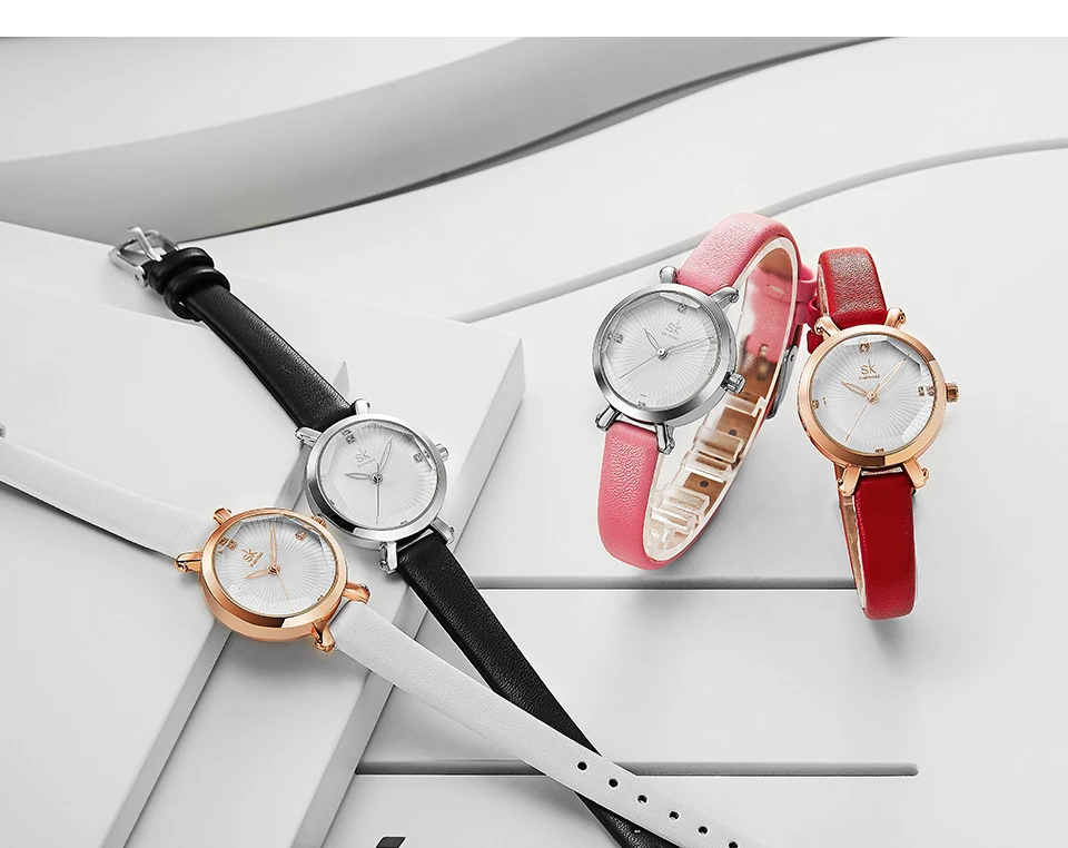 Shengke маленький круглый циферблат женские часы модные кожаные женские кварцевые часы Reloj Mujer часы sk женские подарки на день