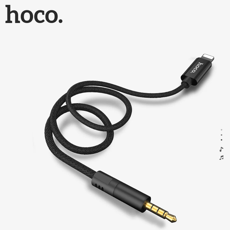 

HOCO Audio AUX Cable for Lightning Male to 3.5mm Male 1m HIFI Output Jack Cable Adapter for Car Speaker iPhone 7 8 Xs Max XR X