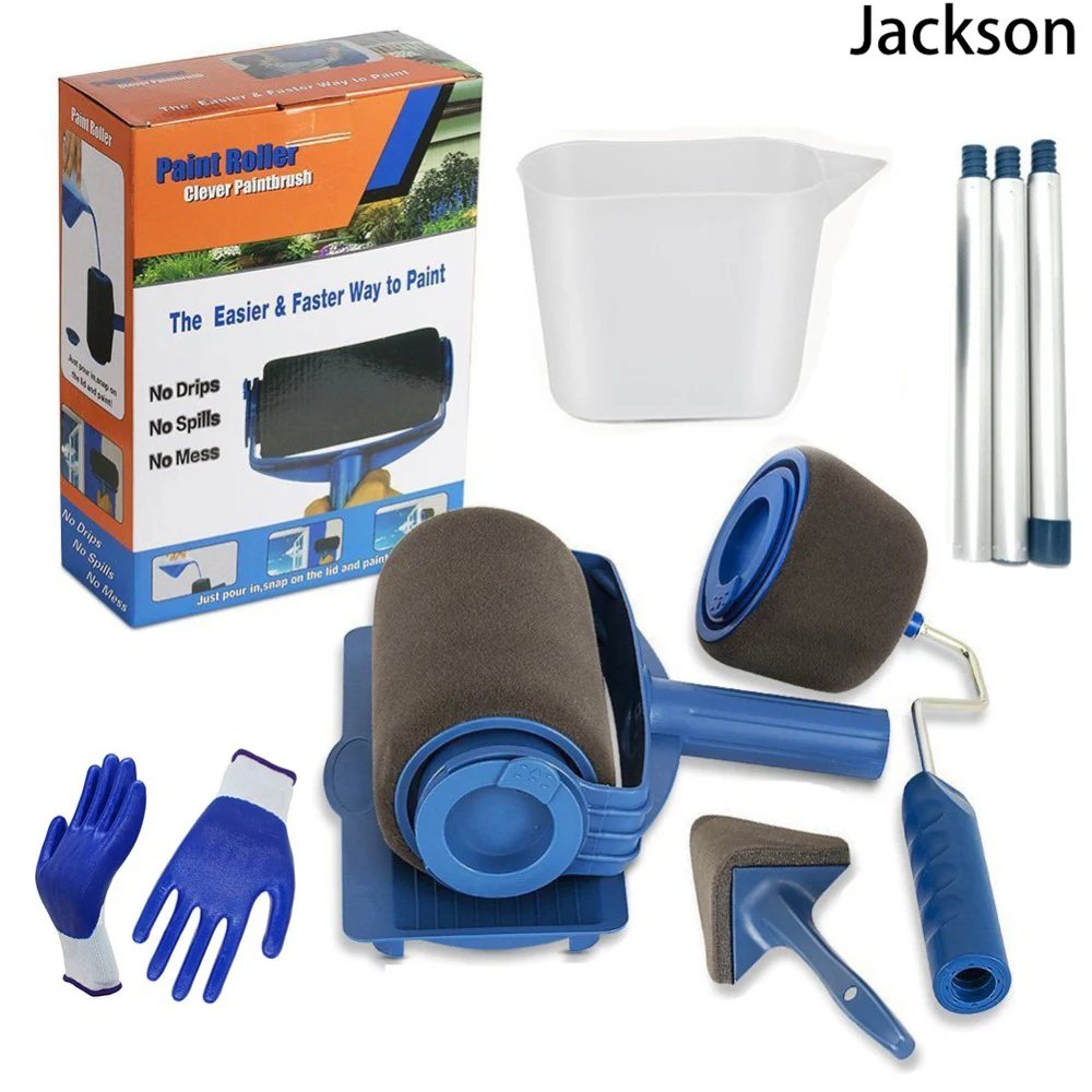 Free Ship Seamless Paint Runner Pro Roller Brush Tool Flocked Edger Wall Painting Set with glove | Инструменты