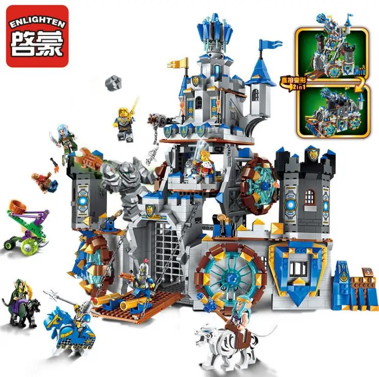 

Enlighten 2317 War of Glory Castle Knights The Battle Bunker Building Blocks 9 Figures 1541pcs Educational Bricks Toys Boy Gift