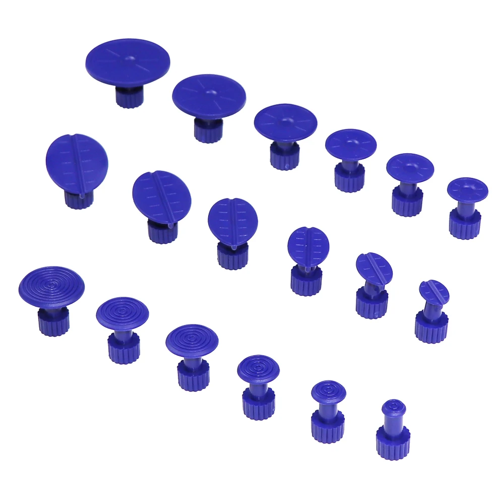 18 Pcs Purple Car Body Paintless Dent Hail Repair Tool Plastic Glue Puller Tabs Pad Automobile Repair Tools Set