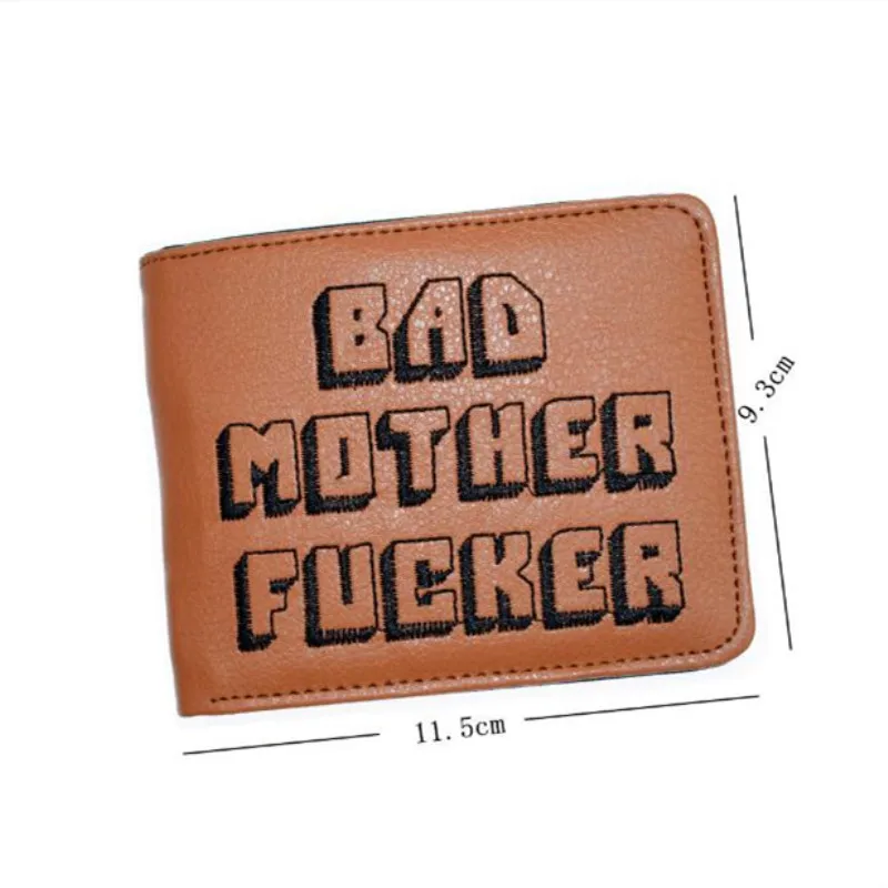 

Prettyzys Pulp Fiction Jules Wallet with zipper Coin Pocket Bad Mother Letters Boys Wallet Card Holder Vintage Gift Purse
