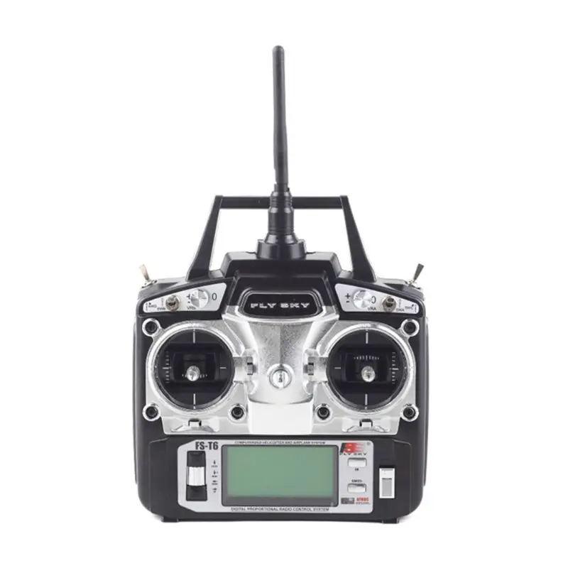 Flysky FS-T6 FS T6 Mode 2 6CH 2.4G with LCD Screen Transmitter + FS R6B Receiver For RC Helicopter Airplane