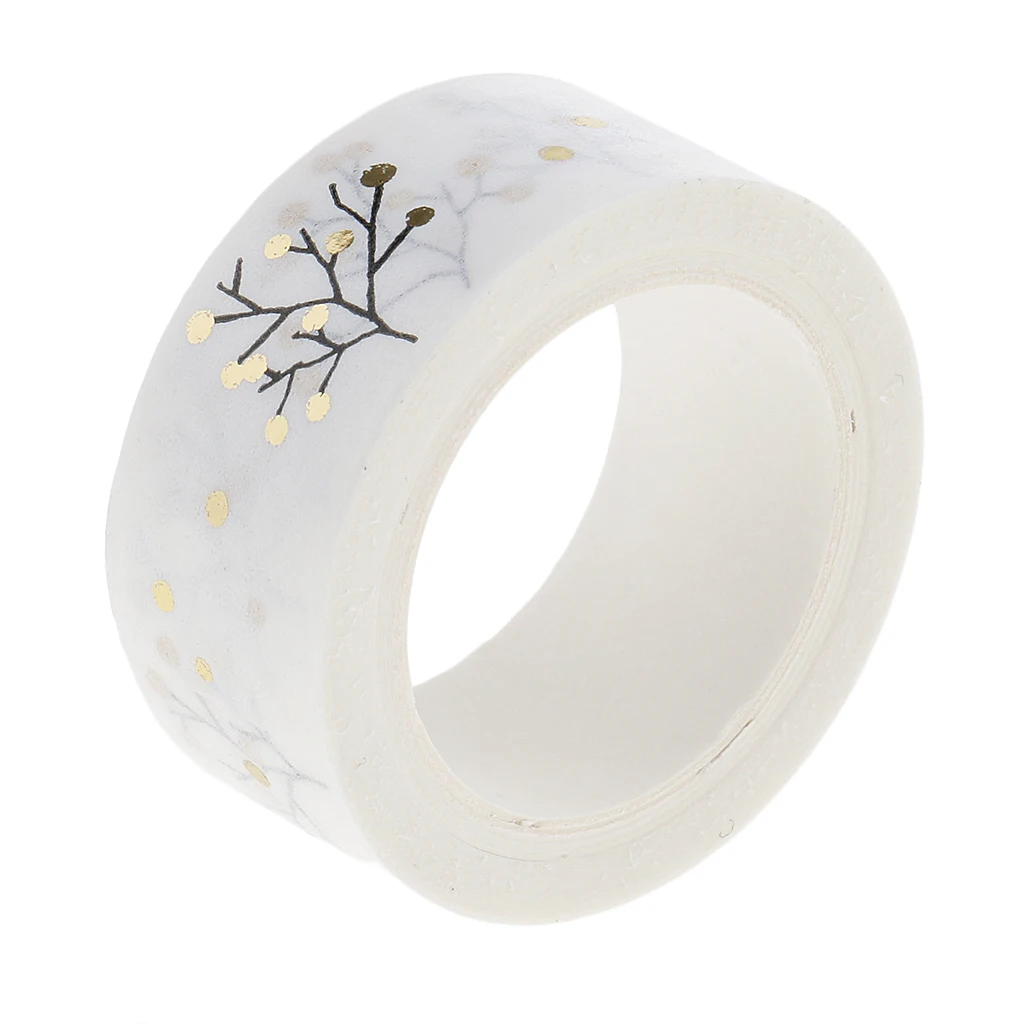 5 Meters/ Roll DIY Hot Gold Flower Washi Tape Decorative Sticky Paper Masking Tape Self Adhesive Tape Scrapbooking Tape Planner