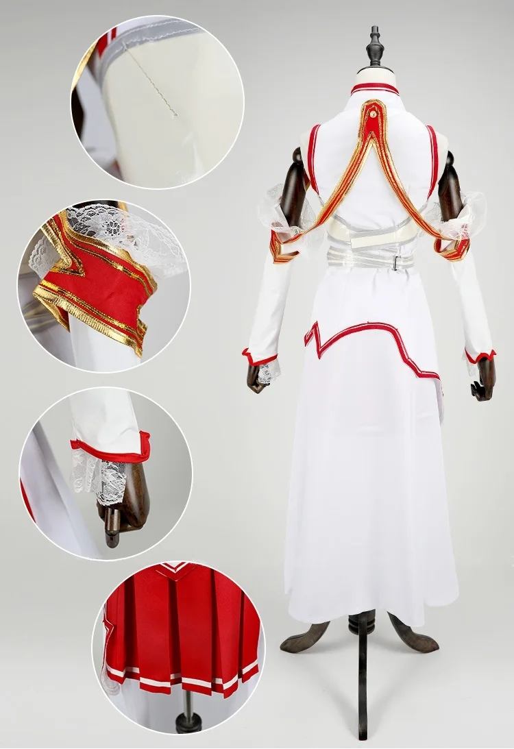 Костюм Asuna для косплея(костюмированных игр) меч искусство онлайн косплей SAO Asuna боевой костюм набор полный Хэллоуин женское нарядное платье униформа для взрослых женская одежда