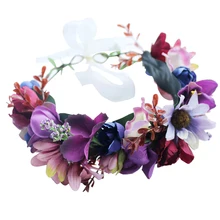 ETEREAUTY, имитация цветов, повязка на голову, Цветочная корона, аксессуары для волос, венок, головной убор, цветочные повязки для волос, для праздника, свадьбы