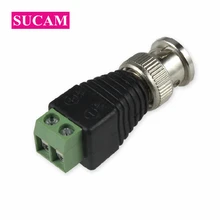 SUCAM 50 pçs/saco Vídeo Balun Coaxial Coaxial Conector BNC Macho para CCTV Câmera de Segurança Em Casa Sistema de câmera