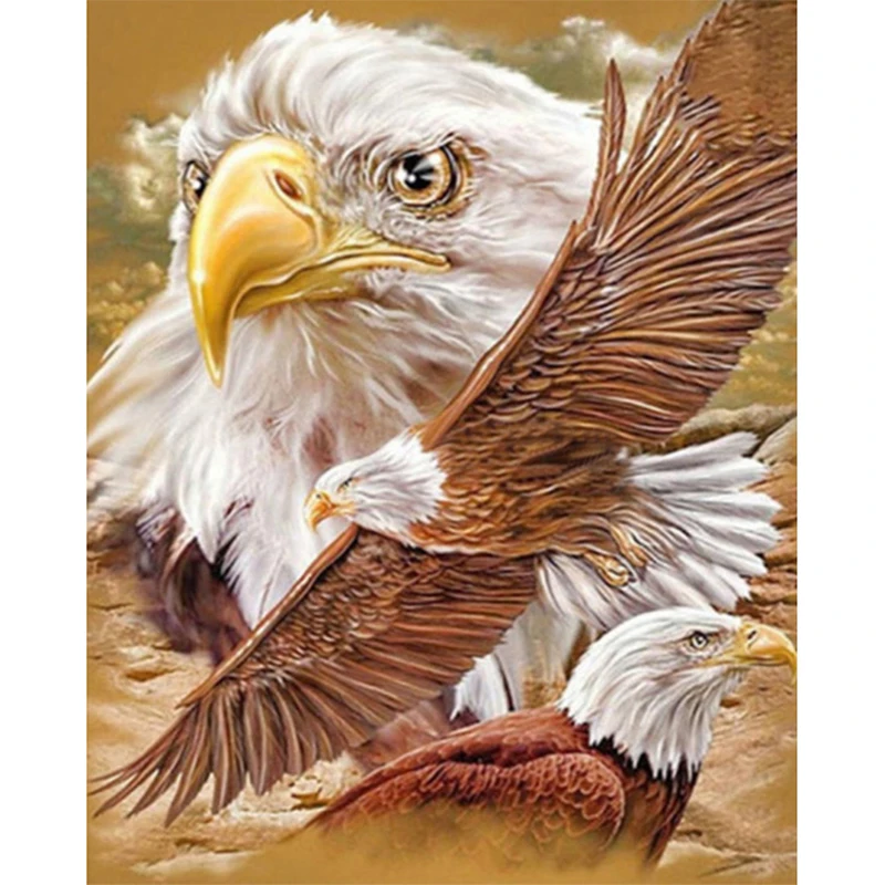 

5D DIY Diamond painting Cross stitch eagle Full Square Diamond embroidery birds Full Round Diamond mosaic animal HYY