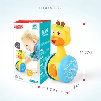 

Hot Selling Baby Rattles Tumbler Doll Toys Bell Music Learning Education Toys Gifts for 0-12 Months @
