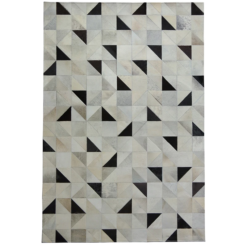 

WINLIFE European Style Cattlehide Joint Carpets Purely Hanfmade Geometric Rugs For Parlor/Bedroom/Hall/Hoetel Tea Table Mats