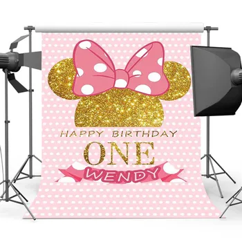 

Mehofoto Pink Party Background for Photography First Birthday Party Photo Backdrop Booth Studio Custom PA-042