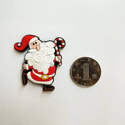 Рождественская серия, мягкие пластиковые Силиконовые магниты на холодильник, мультяшная доска, магниты на холодильник, детское размещение сообщения, украшение для дома - Цвет: Crutches Santa Claus