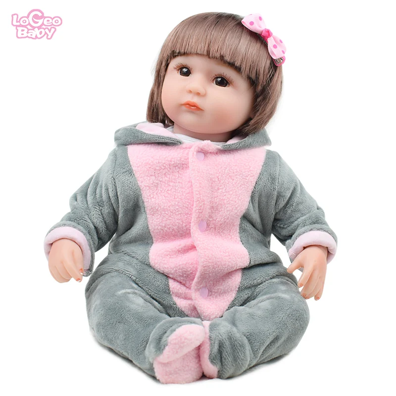 Logeo Baby bebes кукла-реборн 58 см, мягкая силиконовая кукла-Реборн, комплект одежды, прекрасные реалистичные детские игрушки, подарок, кукла-сюрприз - Цвет: 40cm doll