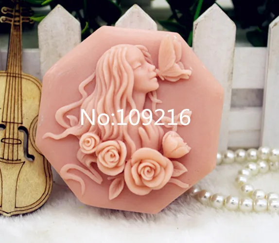 

New Product!! 1pcs Pretty Girl (ZX325) Food Grade Silicone Handmade Soap Mold Crafts DIY Silicone Mould