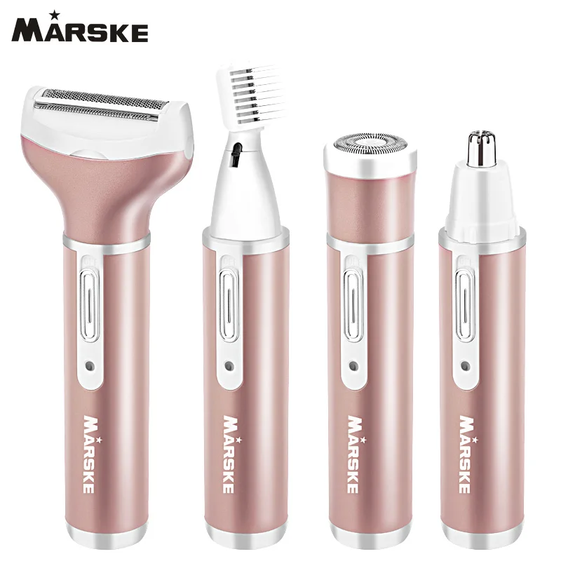 Best sell !4 in 1 Women Epilator Electric Female Rechargeable Bikini Trimmer Body Portable Facial Hair Removal Shaver Set