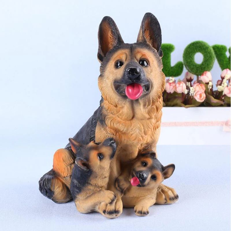 German Shepherd Dog Figures Figurines Resin Artware Maternal Love Cute Doll Gift For Home German Shepherd Dog Figures Figurines Resin Artware Maternal Love Cute Doll Gift For Home