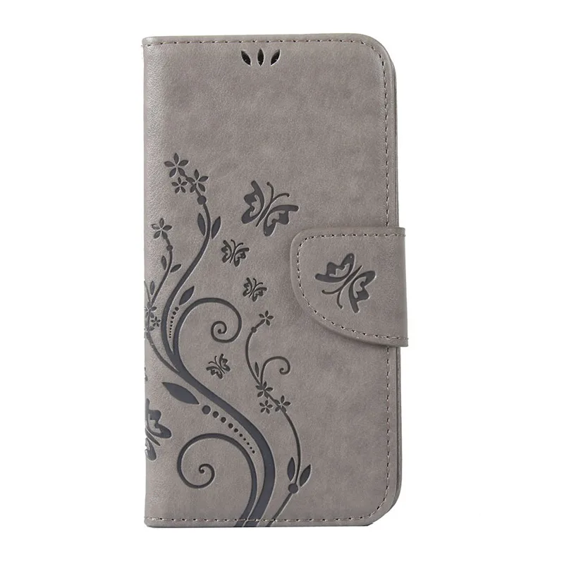 

Butterfly Flower Leather Phone Case Flip For Samsung Galaxy S7 Edge Hoesje Soft Cover Holster Wallet With Lanyard S7Edge Case