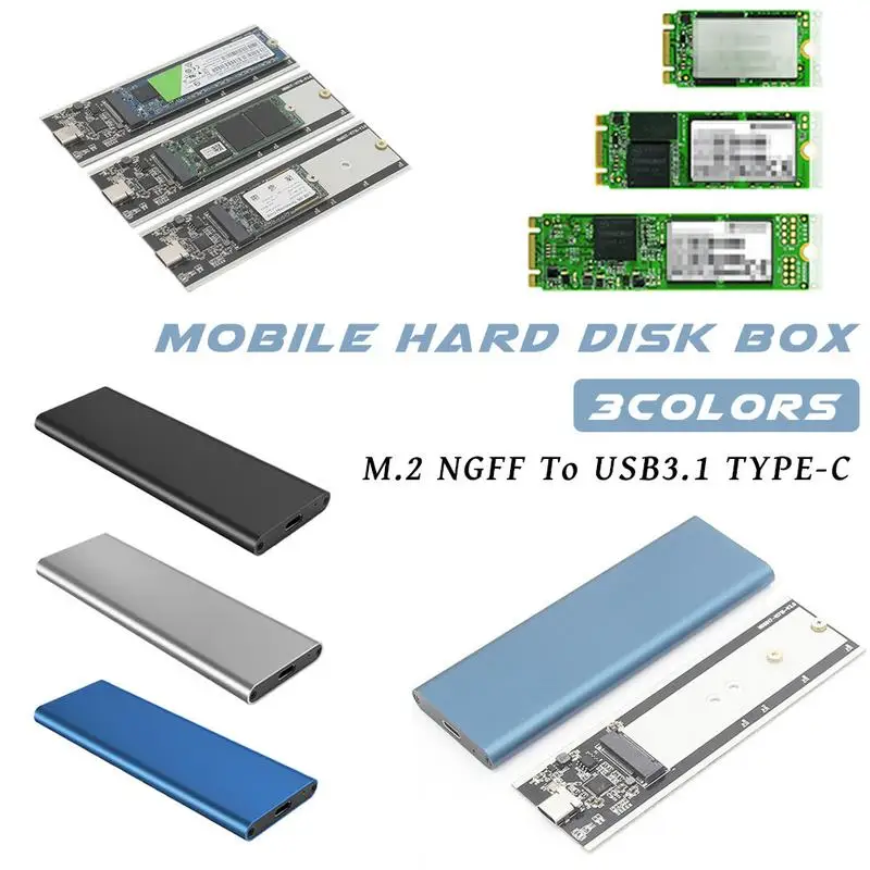 

M.2 NGFF To USB3.1 TYPE-C Mobile Hard Disk Box M.2 NGFF Solid State Disk Box
