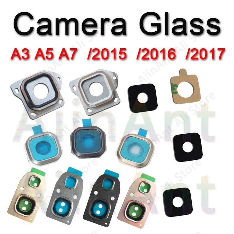 Стеклянная задняя камера для Samsung Galaxy A3 A5 A7 2015 2016 2017 A320 A520 A720 кольцо с наклейкой |