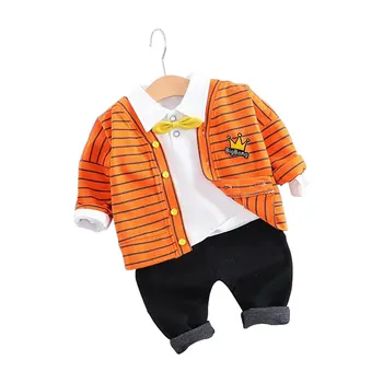 

2019 spring and autumn new Korean children's clothing boy fashion 2 piece set baby suit