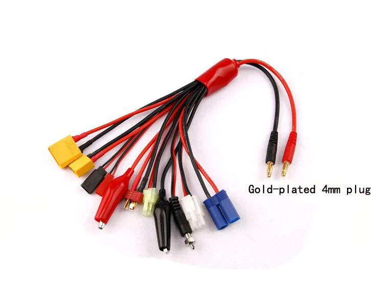 

1pcs 10 in 1 Multifunction Lipo Battery Charging Cable XT60 XT90 EC5 T JST Tamiya JR Futuba Plug Charger Connectors