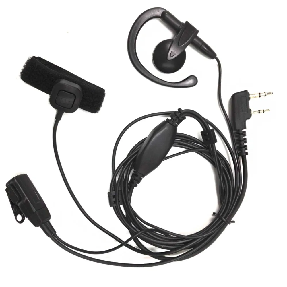 G-Shape Earhook Double PTT earpiece headset for CB Radio Baofeng UV-5R UV 82 GT-3 UV-B5 UV B6 UV-5RE Plus BF-888S (1)