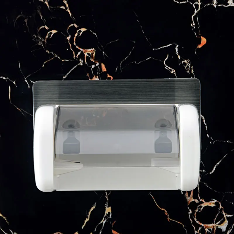 

Waterproof Dust-proof Suction Cup Roll Paper Storage Rack Toilet Paper Holder Home Bathroom Tissue Storage Organizer Holder