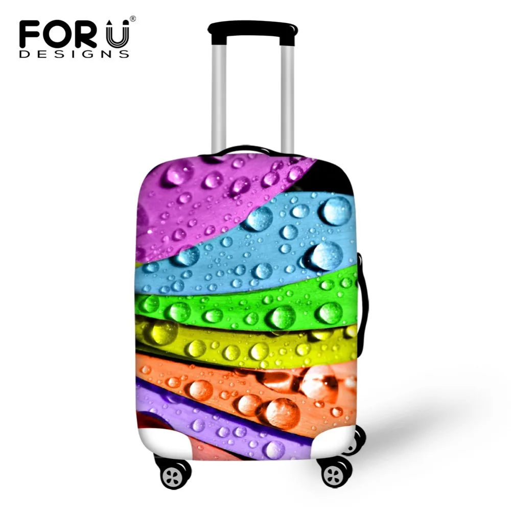 FORUDESIGNS 3D Colorful Leaf Prints Travel Suitcase Cover Elastic Luggage Protective Cover for