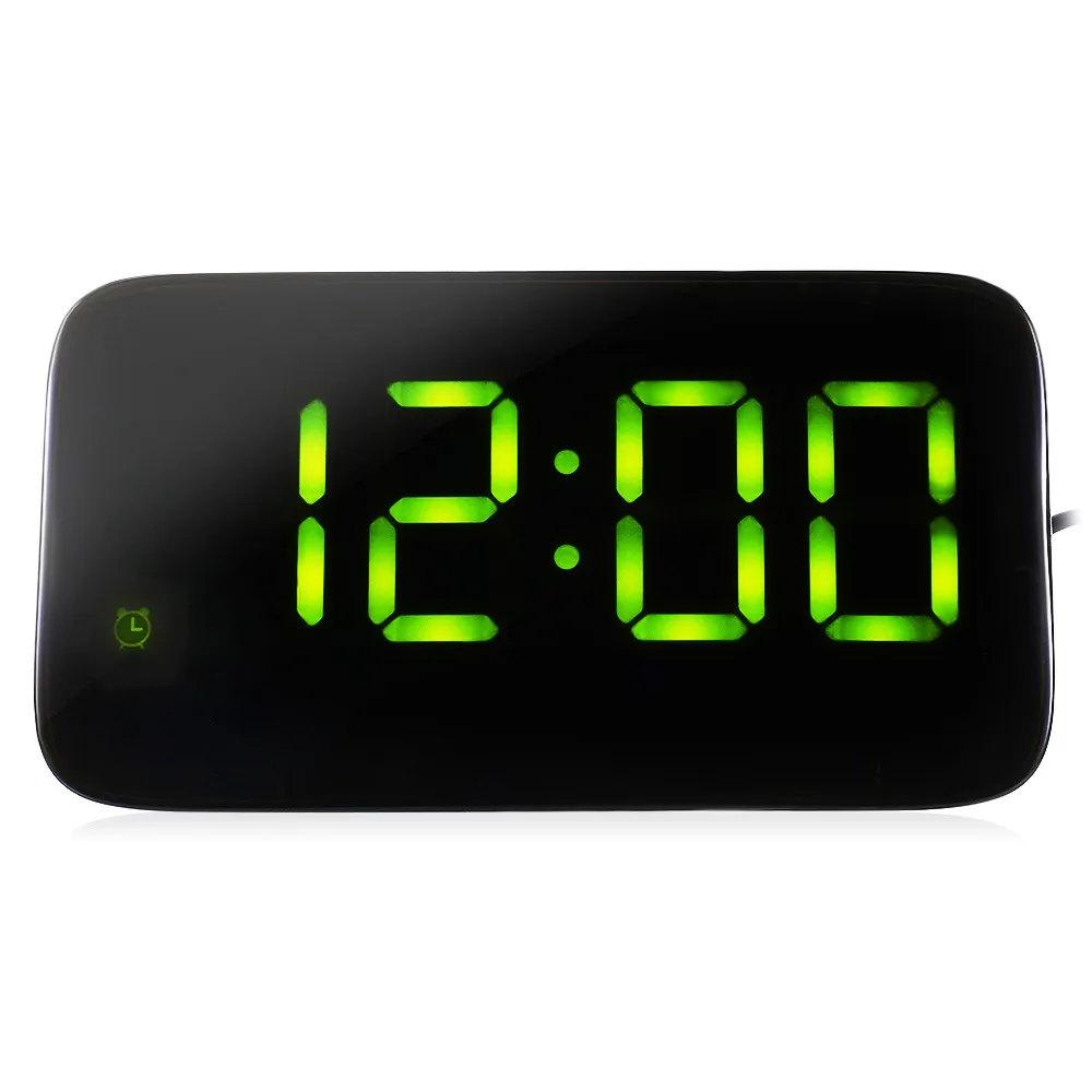 

LED Alarm Clock Large LED despertado Desktop Digital Table Clocks Voice Control Electronic Snooze Backlight Watch With USB Cable